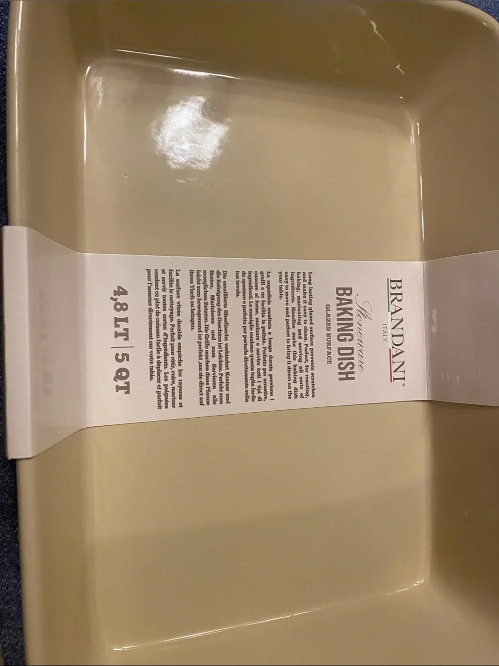 Extra Large White/Cream Ceramic Baking Dish. Brandani -NWT